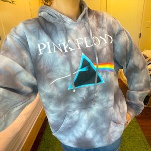 pink floyd tie dye oversized graphic band logo hoodie